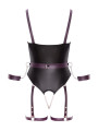 Body à jarretelles ouvert avec menottes - Cottelli Bondage