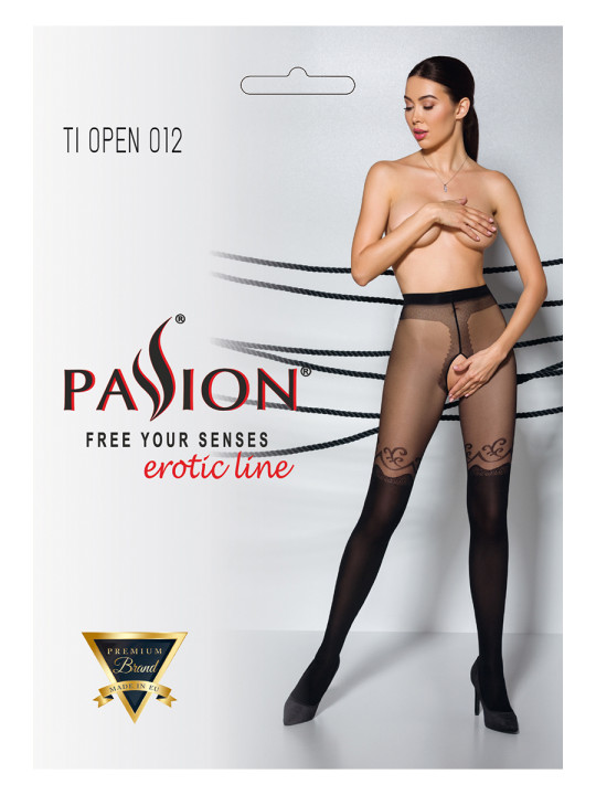 Collants ouverts TI012 20/40 deniers - noir
