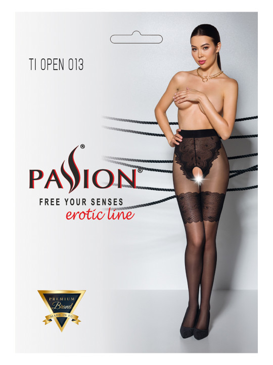 Collants ouverts TI013 20/40 deniers - noir