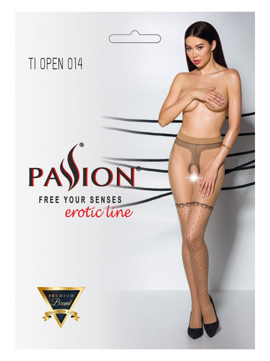 Collants ouverts TI014 20 deniers - beige