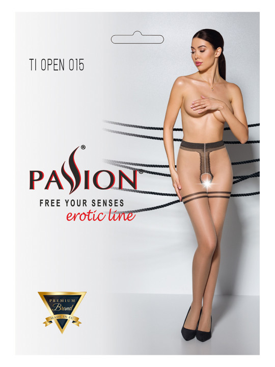 Collants ouverts TI015 20 deniers - beige