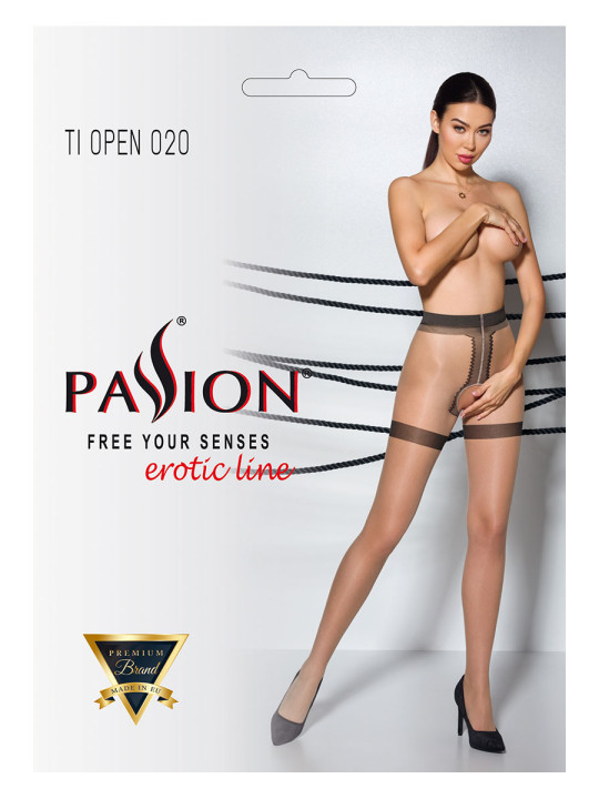Collants ouverts TI020 20 deniers - beige