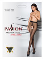 Collants ouverts couture TI022 - noir/rouge