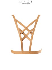 Harnais décolleté croisé marron - Maze