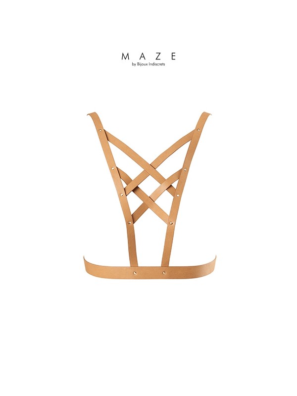 Harnais décolleté croisé marron - Maze