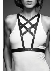 Harnais décolleté croisé marron - Maze