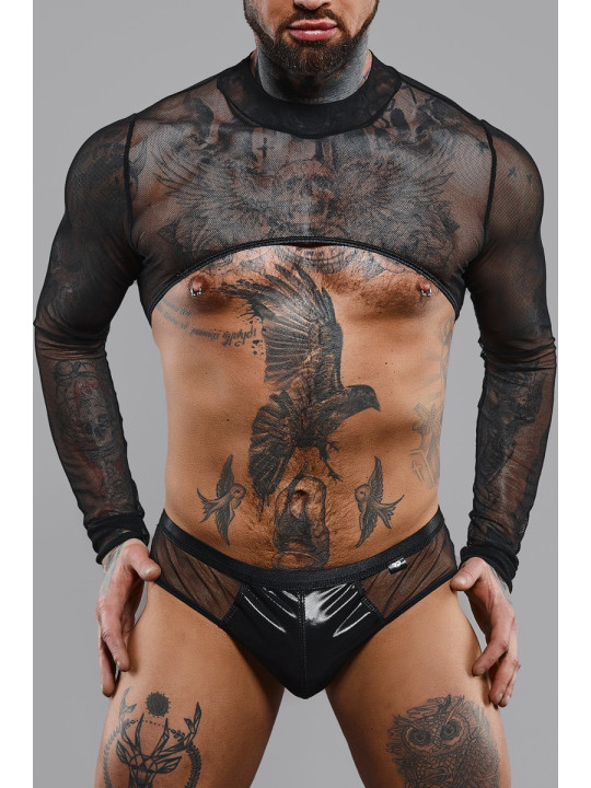 Crop top tulle noir transparent - Regnes