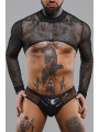 Crop top tulle noir transparent - Regnes