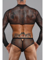 Crop top tulle noir transparent - Regnes
