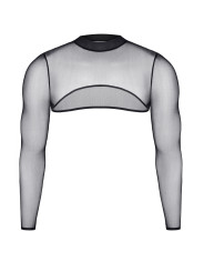 Crop top tulle noir transparent - Regnes