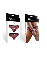 Slip type brésilien ouvert zébré rouge et noir - Regnes