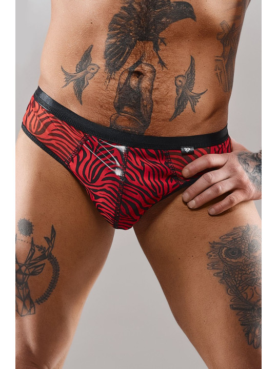 Slip type brésilien zébré rouge et noir - Regnes