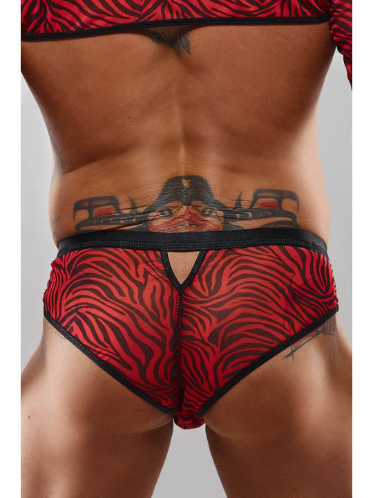 Slip type brésilien zébré rouge et noir - Regnes