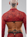 Crop top tulle zébré rouge et noir - Regnes