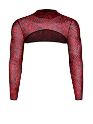Crop top tulle zébré rouge et noir - Regnes