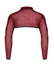 Crop top tulle zébré rouge et noir - Regnes