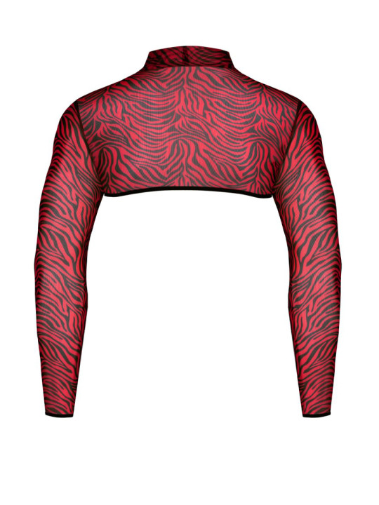 Crop top tulle zébré rouge et noir - Regnes