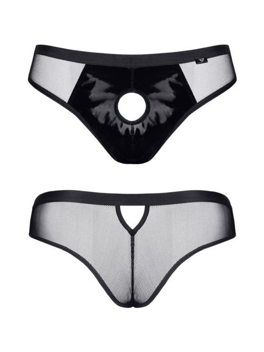 Slip type brésilien noir ouvert - Regnes