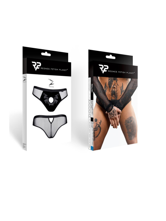Slip type brésilien noir ouvert - Regnes