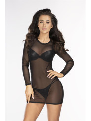 Robe tulle noir V-10639 - Axami