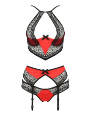 Ensemble à jarretelles Scarlet rouge - Passion