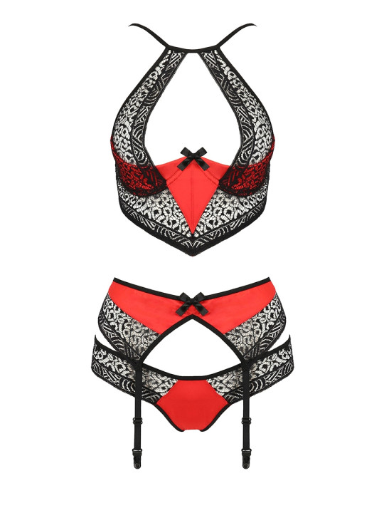 Ensemble à jarretelles Scarlet rouge - Passion