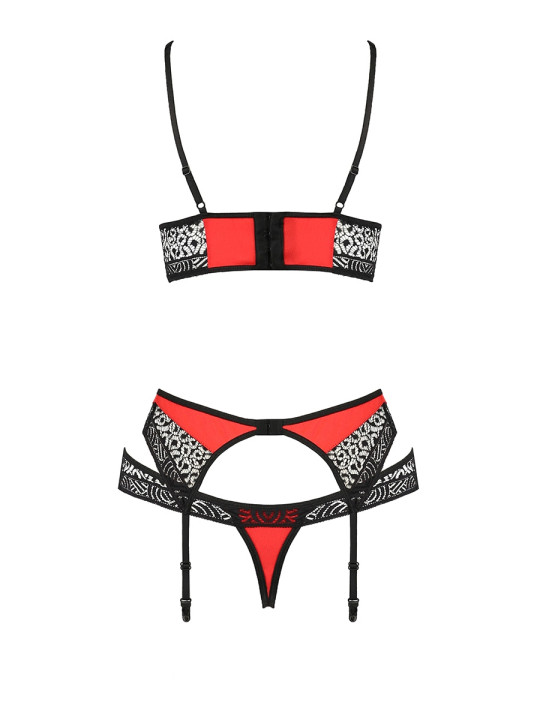 Ensemble à jarretelles Scarlet rouge - Passion