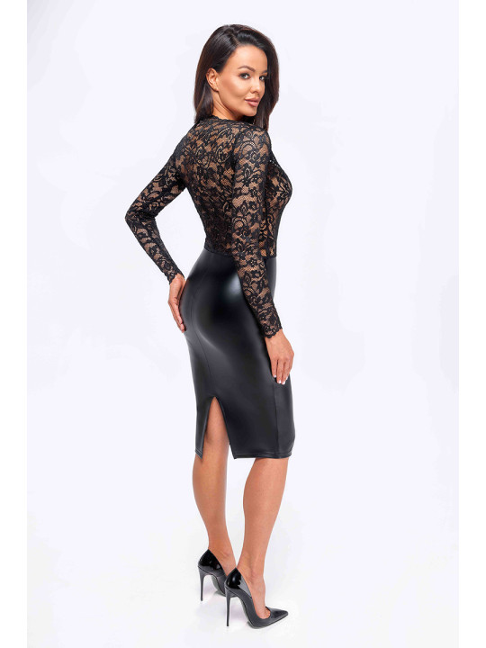 Robe Euphoria F295 wetlook et dentelle