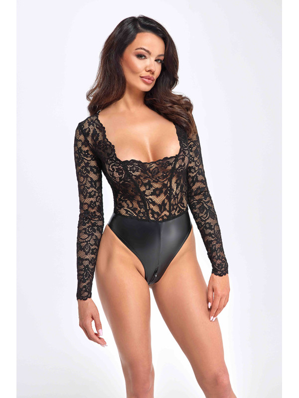 Body Psyché F296 wetlook et dentelle