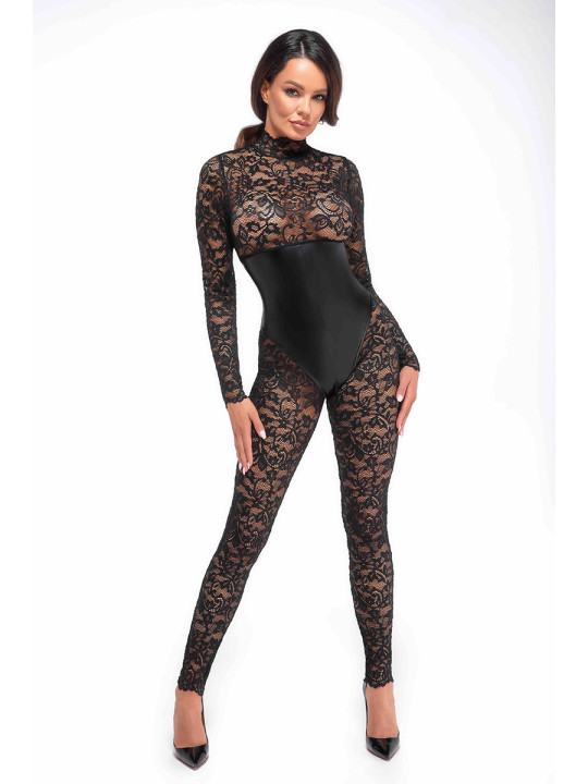 Combinaison corset Enigma F299 dentelle et wetlook