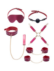Ensemble 7 pièces Fetish SM rose -  Bad Kitty 