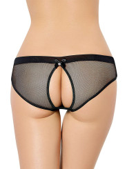 Culotte ouverte en résille noire