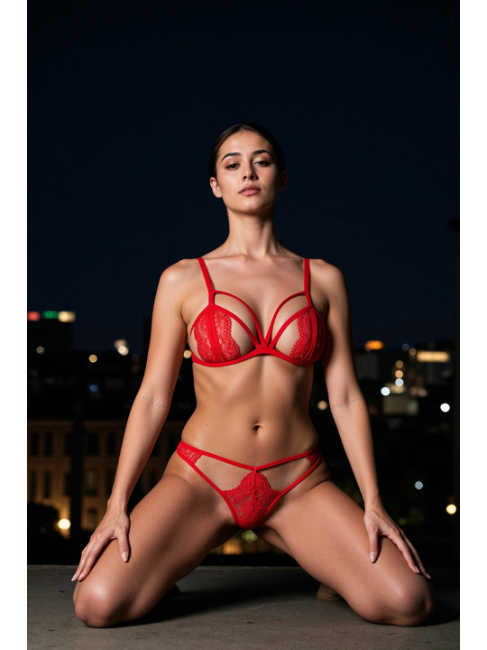 Ensemble 2 pièces rouge Anuvera - Passion