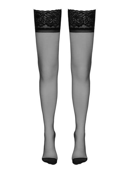 Bas autofixants couture noir 1 - Cotelli Legwear