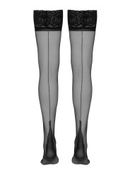 Bas autofixants couture noir 1 - Cotelli Legwear