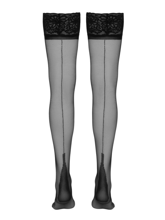 Bas autofixants couture noir 1 - Cotelli Legwear