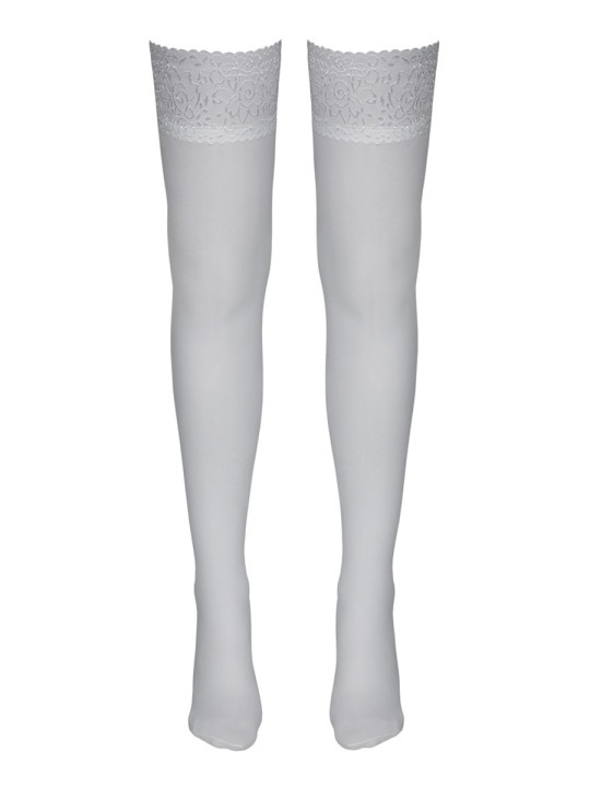 Bas autofixants blanc - Cotelli Legwear