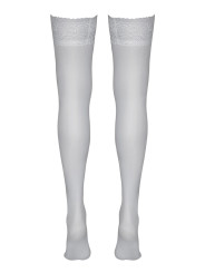 Bas autofixants blanc - Cotelli Legwear