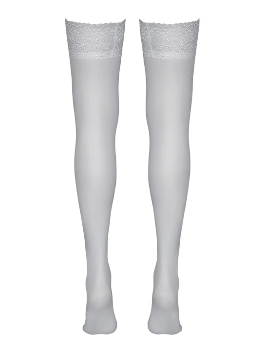 Bas autofixants blanc - Cotelli Legwear