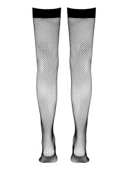 Bas résille autofixants noir - Cotelli Legwear