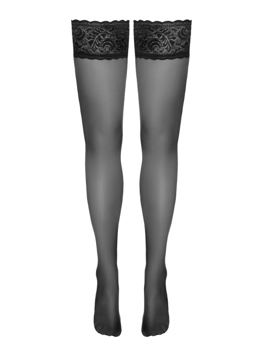 Bas autofixants noir Hold up - Cotelli Legwear
