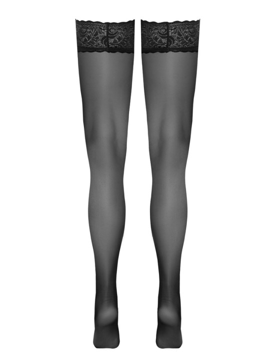 Bas autofixants noir Hold up - Cotelli Legwear