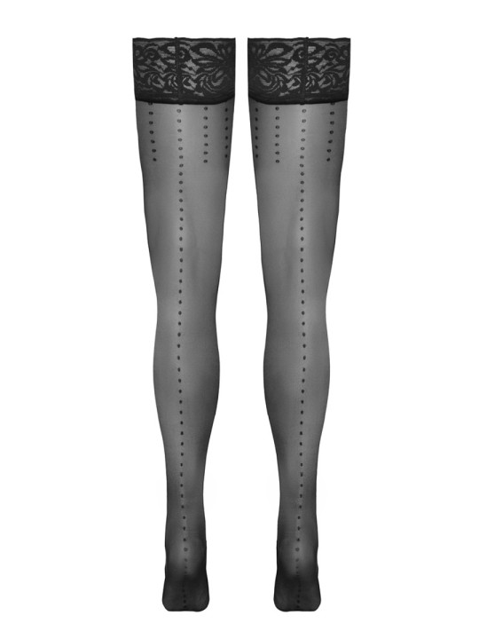 Bas autofixants noir Hold up 2 - Cotelli Legwear