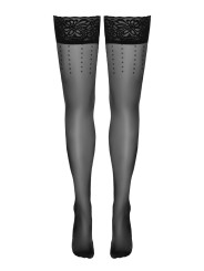 Bas autofixants noir Hold up 2 - Cotelli Legwear
