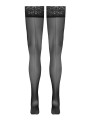 Bas autofixants noir Hold up 3 - Cotelli Legwear