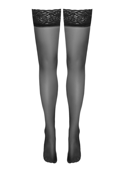 Bas autofixants noir Hold up 3 - Cotelli Legwear