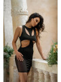 Robe moulante noire V-10619 - Axami