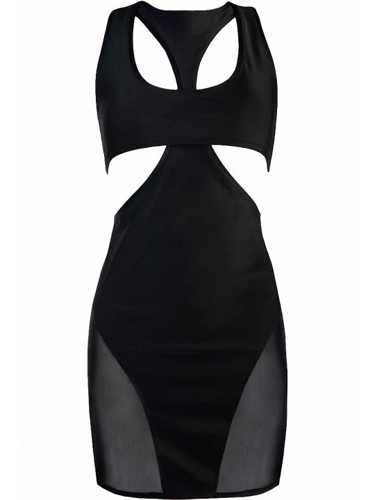 Robe moulante noire V-10619 - Axami
