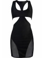 Robe moulante noire V-10619 - Axami