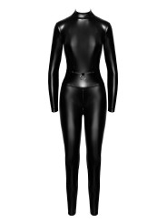 Combinaison intégrale Caged avec anneaux F319 wetlook
